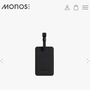 MONOS Black Vegan Leather Luggage Tag brand new